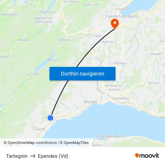 Tartegnin to Ependes (Vd) map