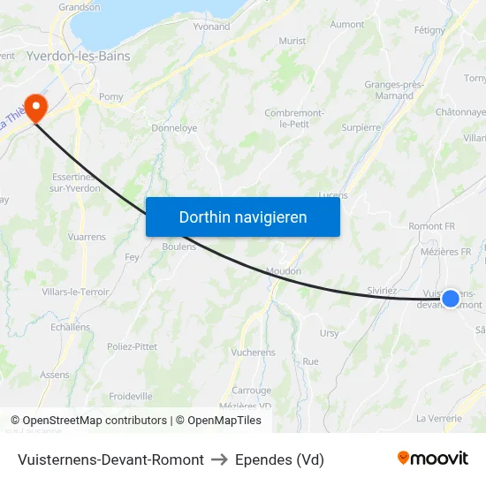 Vuisternens-Devant-Romont to Ependes (Vd) map