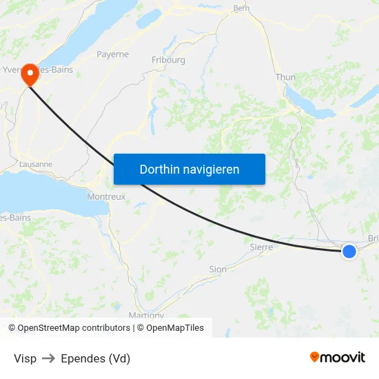 Visp to Ependes (Vd) map