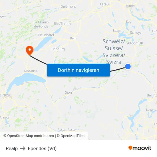 Realp to Ependes (Vd) map
