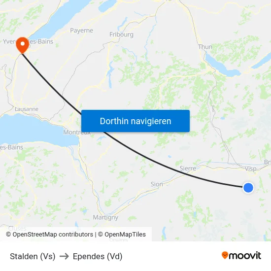 Stalden (Vs) to Ependes (Vd) map