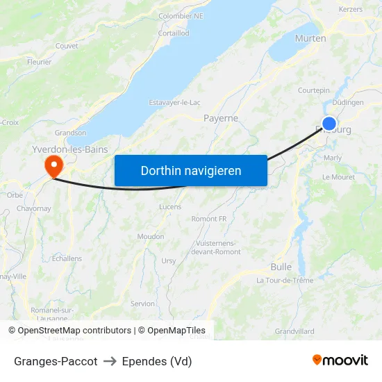 Granges-Paccot to Ependes (Vd) map