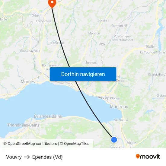 Vouvry to Ependes (Vd) map