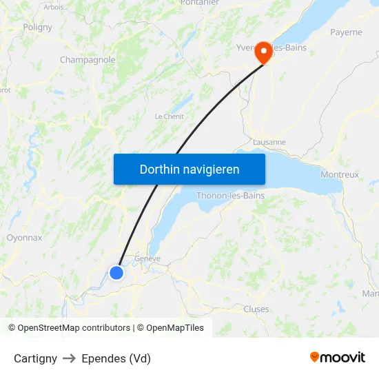 Cartigny to Ependes (Vd) map