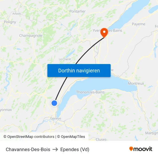 Chavannes-Des-Bois to Ependes (Vd) map