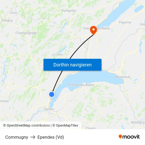 Commugny to Ependes (Vd) map