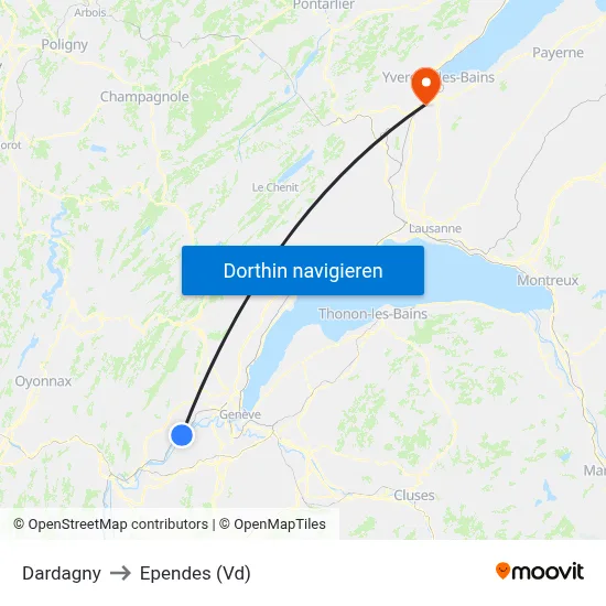 Dardagny to Ependes (Vd) map