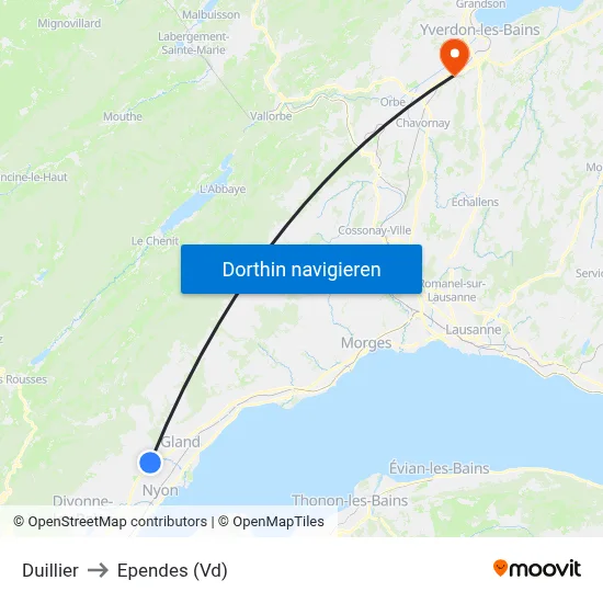 Duillier to Ependes (Vd) map