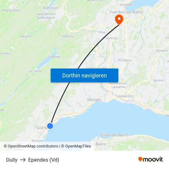 Dully to Ependes (Vd) map