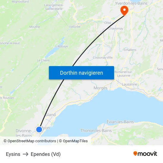 Eysins to Ependes (Vd) map