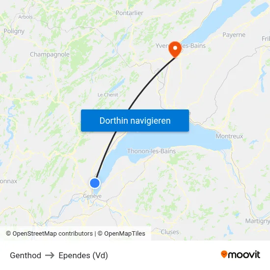 Genthod to Ependes (Vd) map