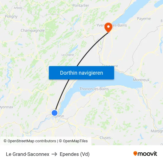 Le Grand-Saconnex to Ependes (Vd) map