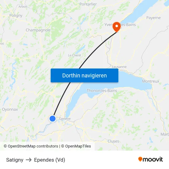 Satigny to Ependes (Vd) map