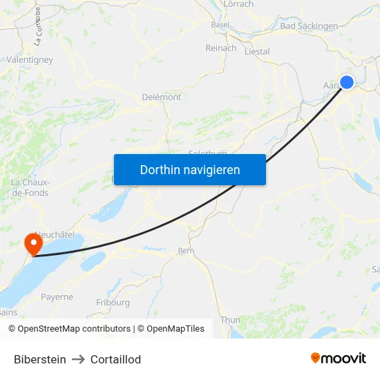 Biberstein to Cortaillod map