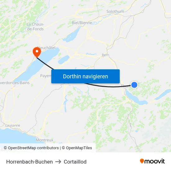 Horrenbach-Buchen to Cortaillod map