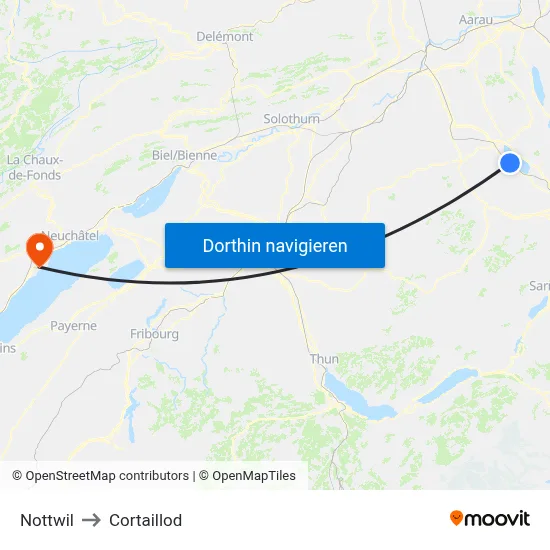 Nottwil to Cortaillod map