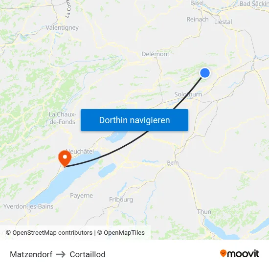 Matzendorf to Cortaillod map