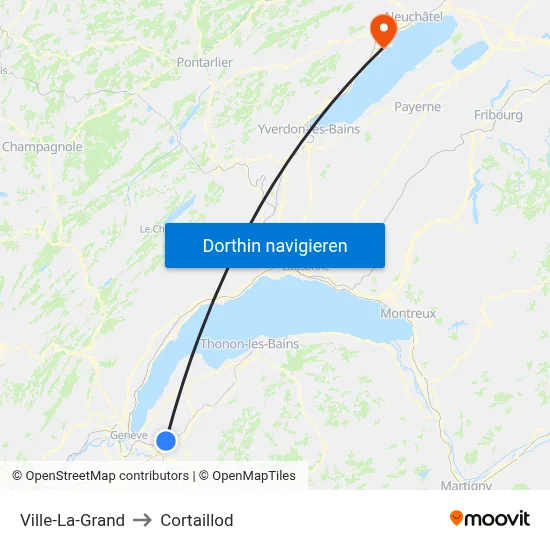 Ville-La-Grand to Cortaillod map