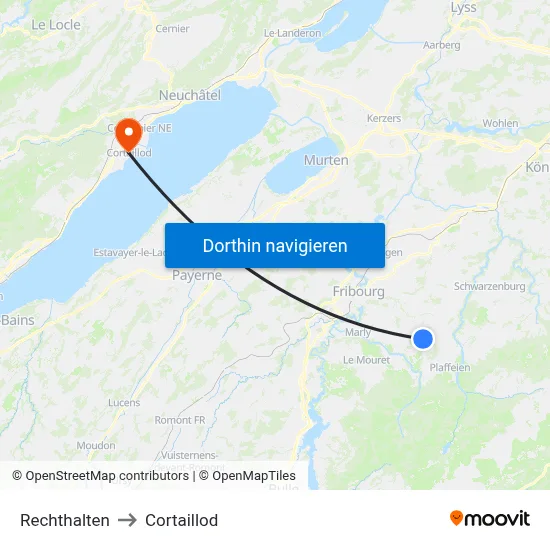 Rechthalten to Cortaillod map
