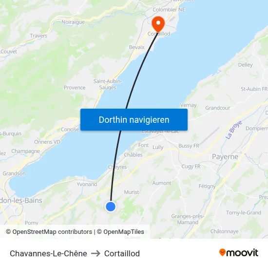 Chavannes-Le-Chêne to Cortaillod map