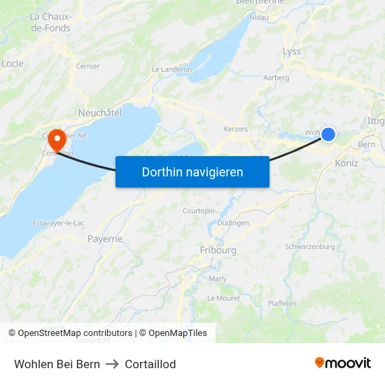 Wohlen Bei Bern to Cortaillod map