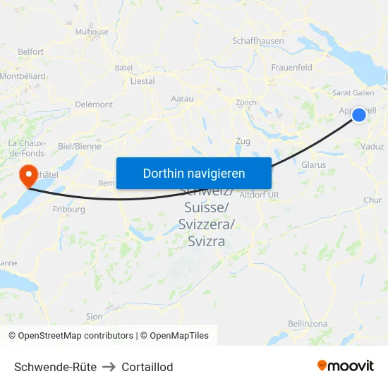 Schwende-Rüte to Cortaillod map