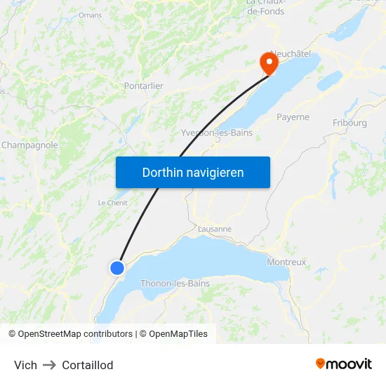 Vich to Cortaillod map