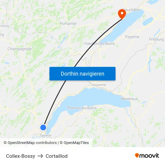 Collex-Bossy to Cortaillod map