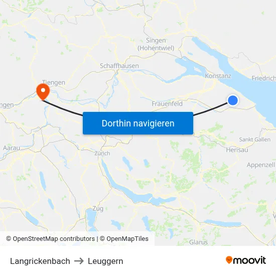 Langrickenbach to Leuggern map