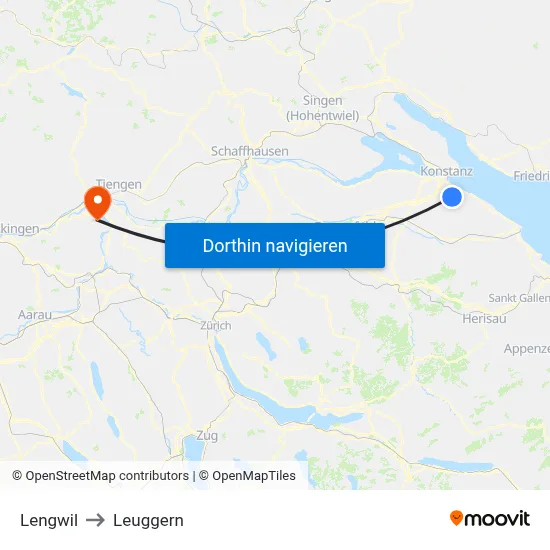 Lengwil to Leuggern map