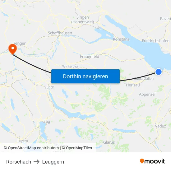 Rorschach to Leuggern map
