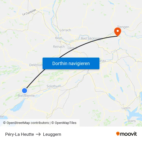 Péry-La Heutte to Leuggern map