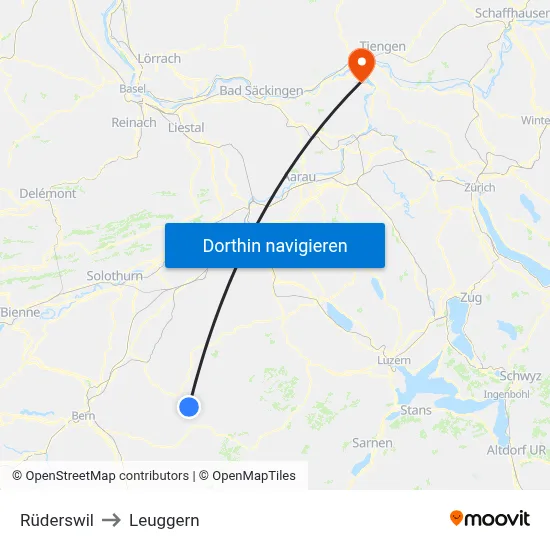 Rüderswil to Leuggern map