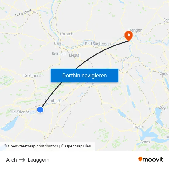 Arch to Leuggern map
