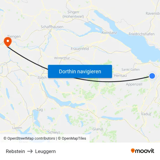 Rebstein to Leuggern map