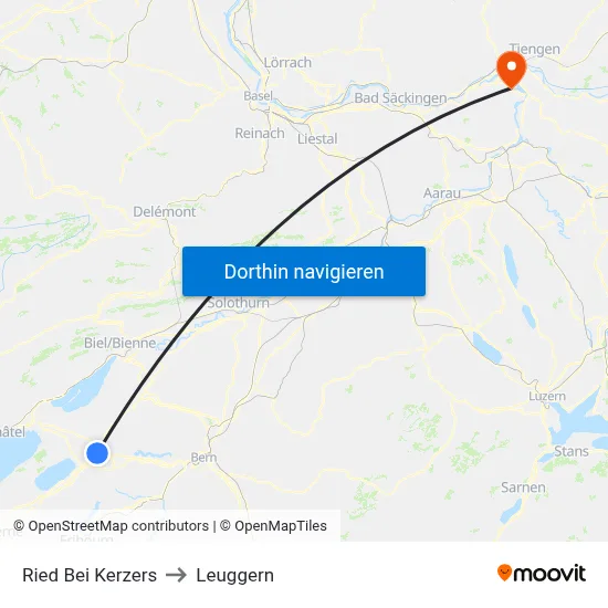 Ried Bei Kerzers to Leuggern map