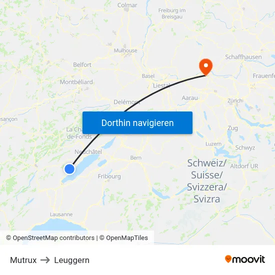 Mutrux to Leuggern map