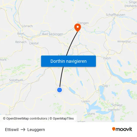 Ettiswil to Leuggern map