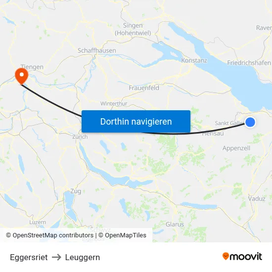 Eggersriet to Leuggern map