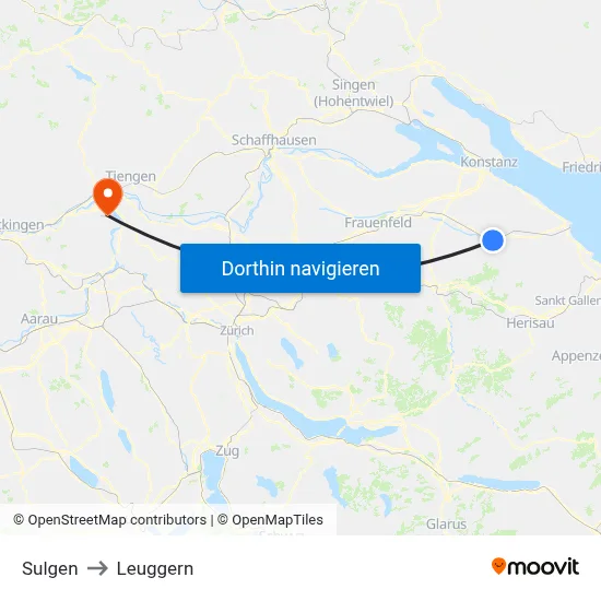Sulgen to Leuggern map