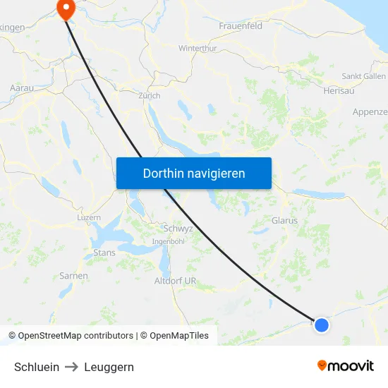 Schluein to Leuggern map