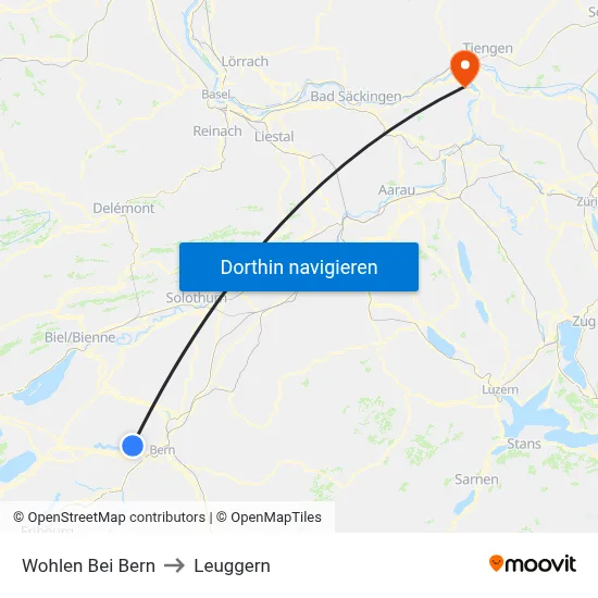 Wohlen Bei Bern to Leuggern map