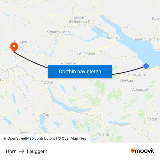 Horn to Leuggern map