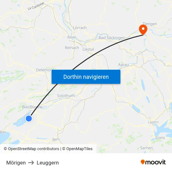 Mörigen to Leuggern map