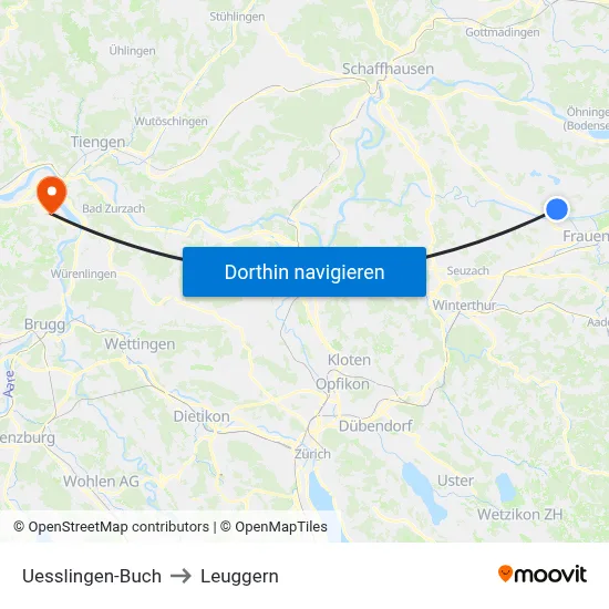 Uesslingen-Buch to Leuggern map