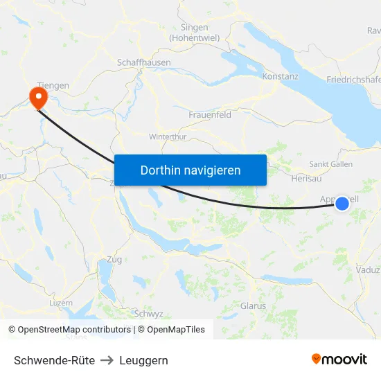 Schwende-Rüte to Leuggern map