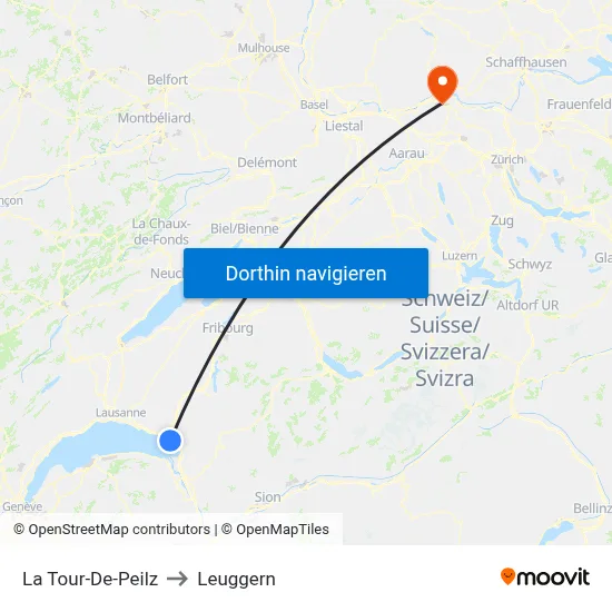 La Tour-De-Peilz to Leuggern map