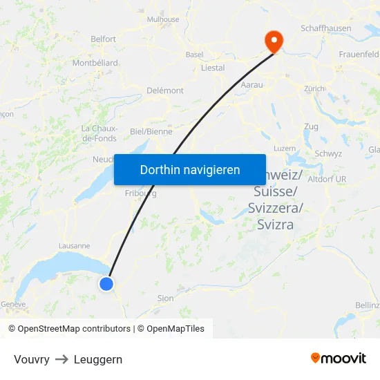 Vouvry to Leuggern map