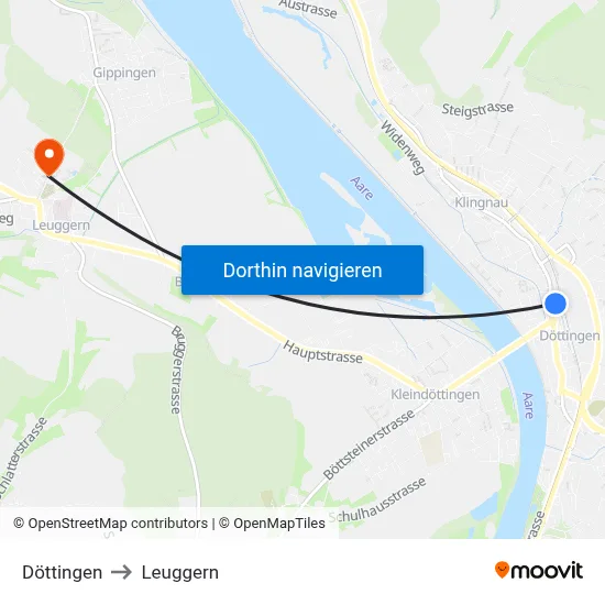 Döttingen to Leuggern map