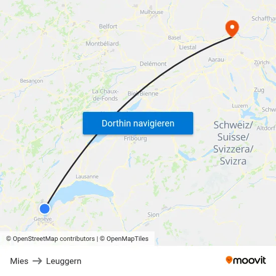 Mies to Leuggern map